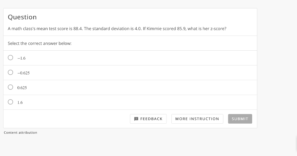 Solved Question A math class's mean test score is 88.4. The | Chegg.com