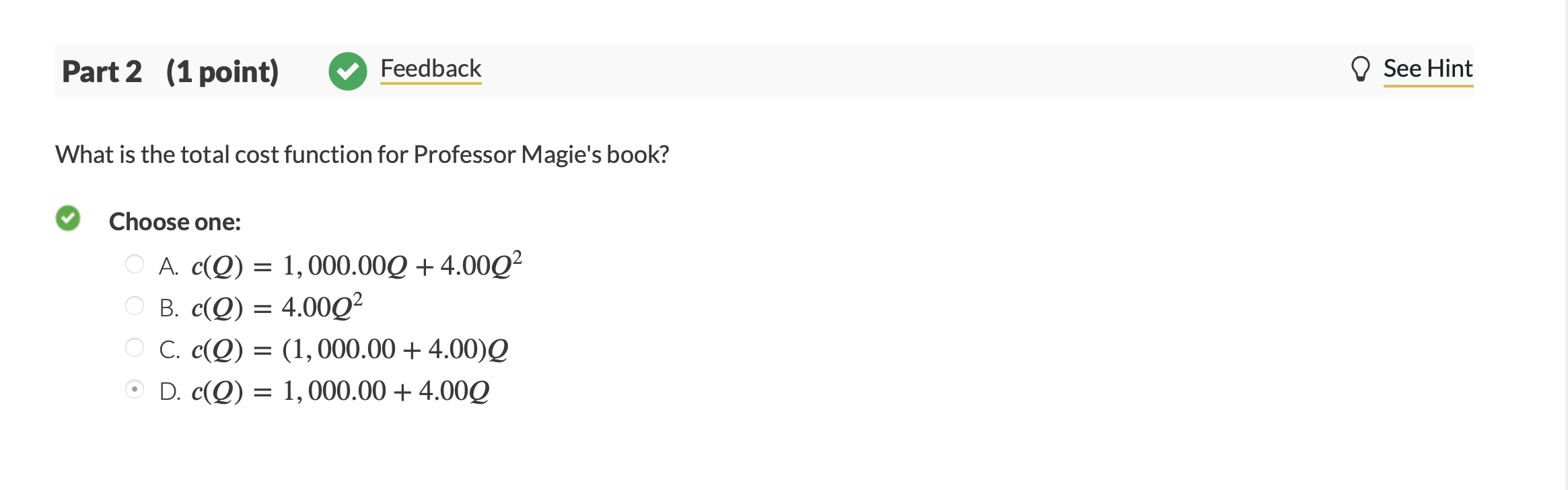 Solved 07 Question (5 points) Professor Magie has just | Chegg.com