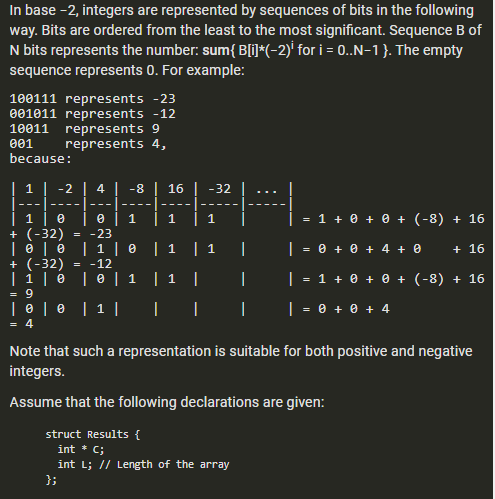 In base -2, integers are represented by sequences of | Chegg.com