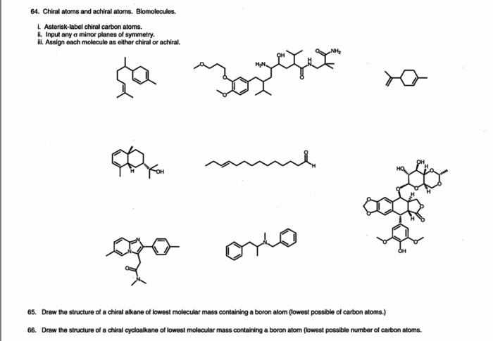 Solved 64. Chiral atoms and achiral atoms. Biomolecules. l. | Chegg.com