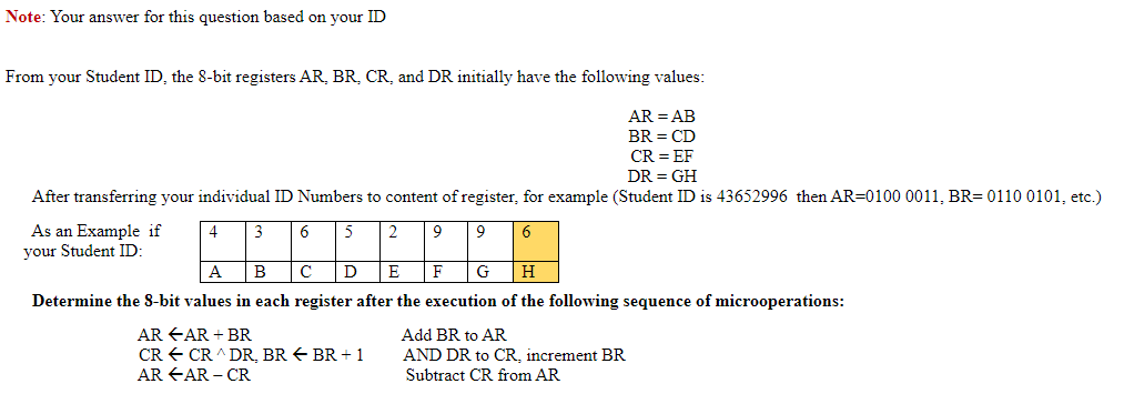 Solved Note: Your answer for this question based on your ID | Chegg.com