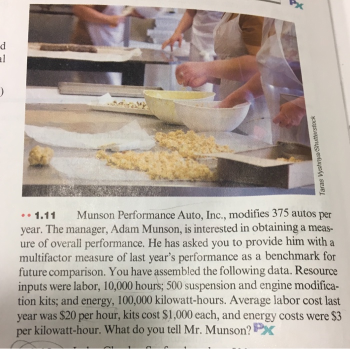 Solved Munson Performance Auto, Inc., modifies 375 autos per