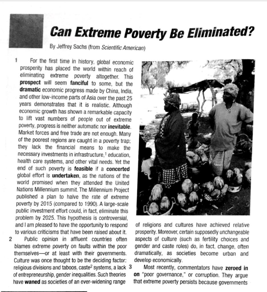 Solved Can Extreme Poverty Be Eliminated? By Jeffrey Sachs | Chegg.com