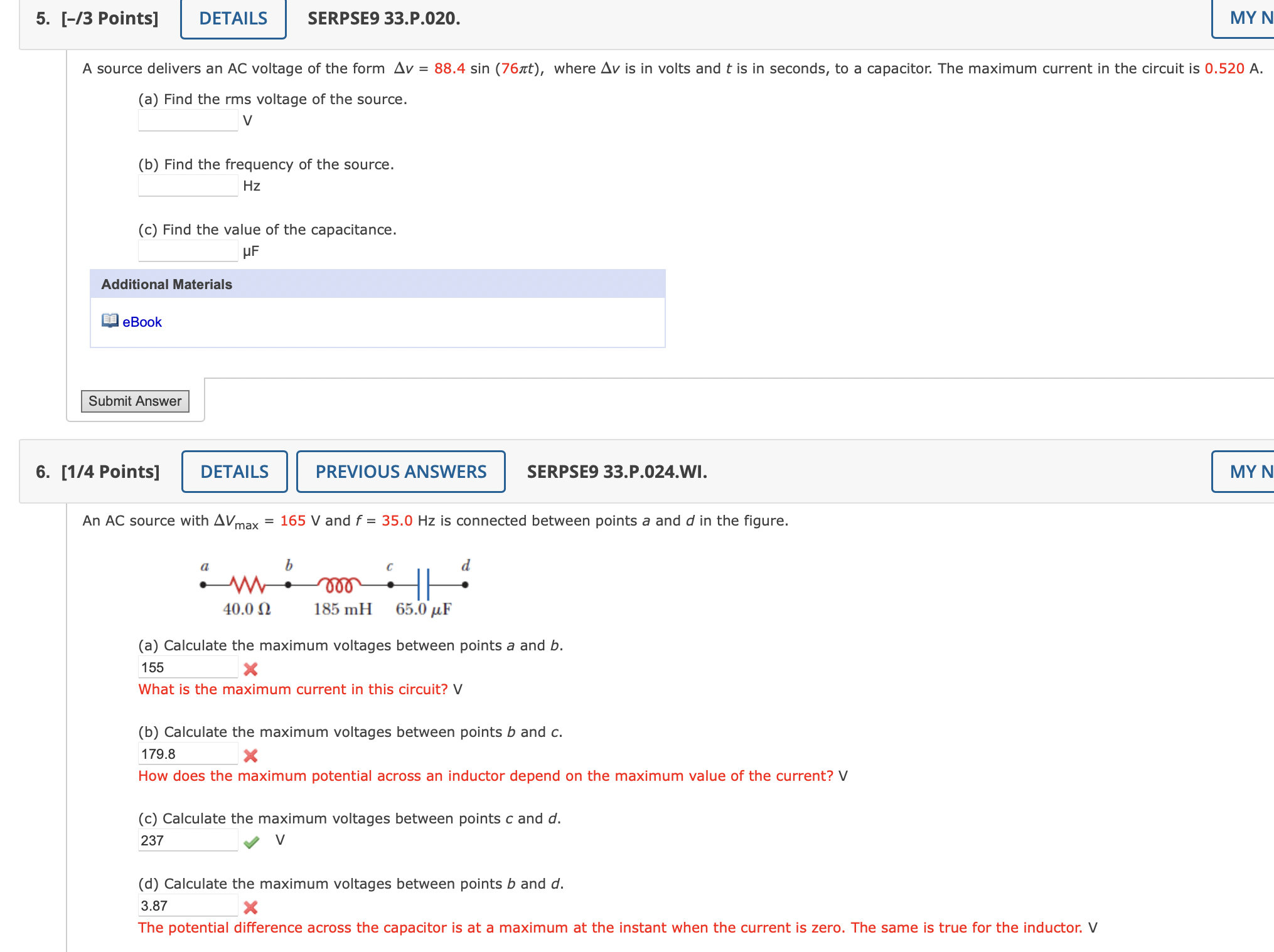 Solved A source delivers an AC voltage of the form | Chegg.com