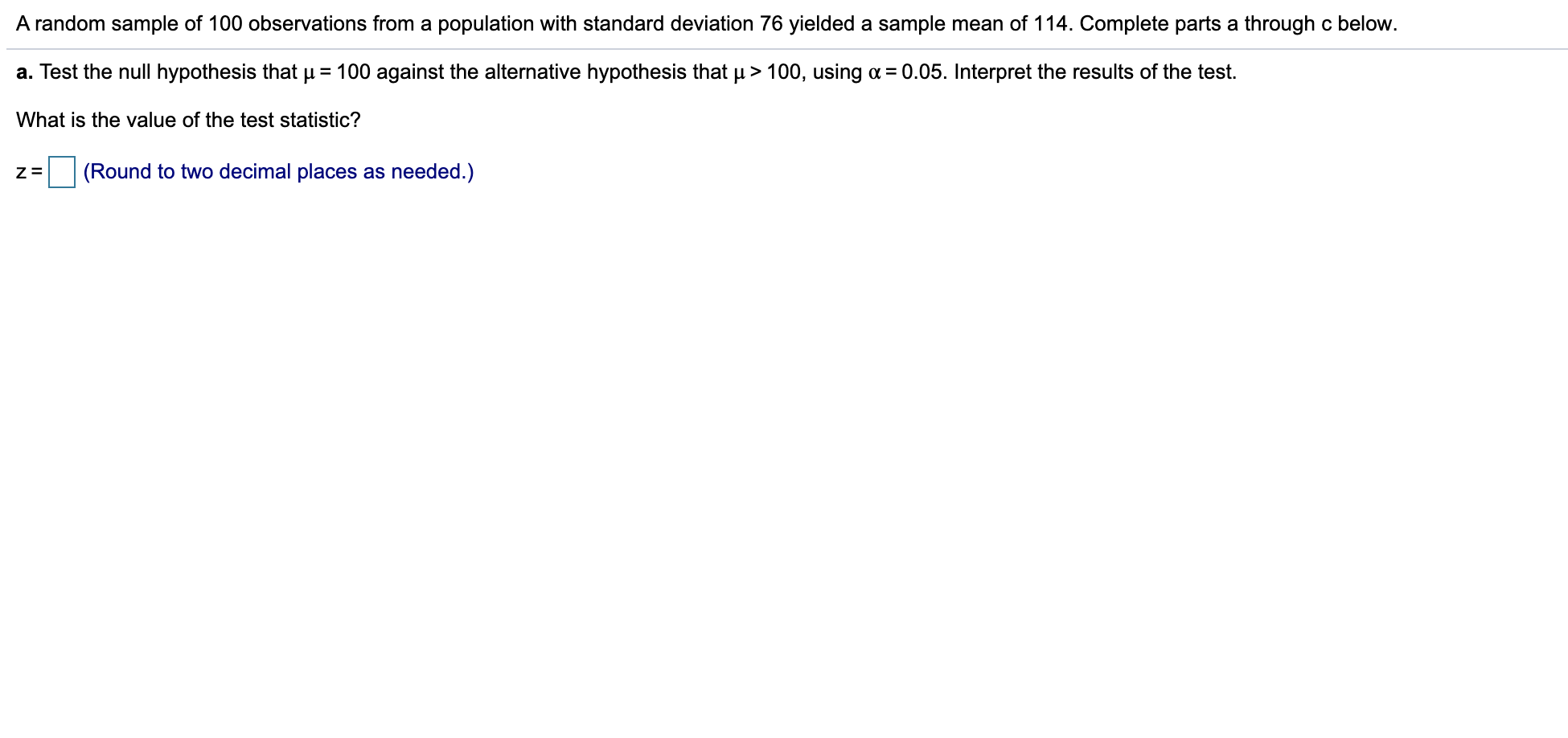 Solved A Random Sample Of 100 Observations From A Population | Chegg.com