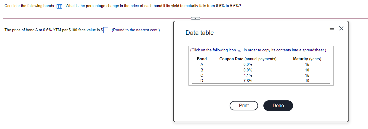 Solved Consider the following bonds: E: What is the | Chegg.com