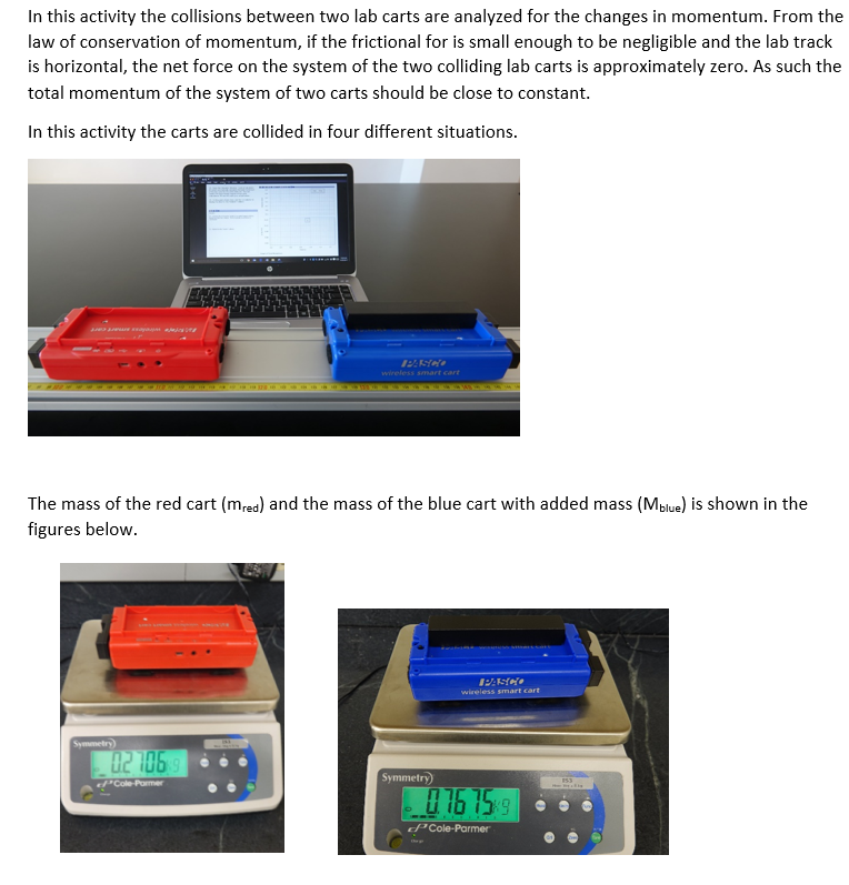 Solved In this activity the collisions between two lab carts