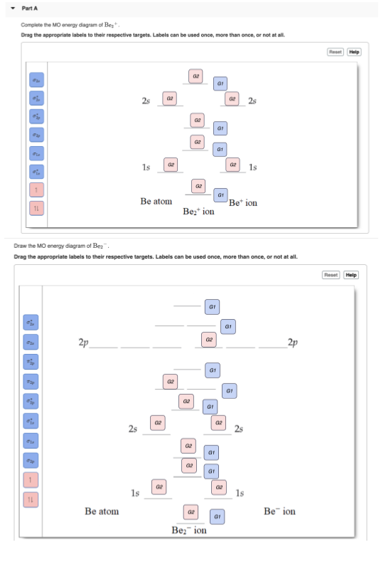 Solved Part A Complete the MO energy diagram of Best Drag | Chegg.com