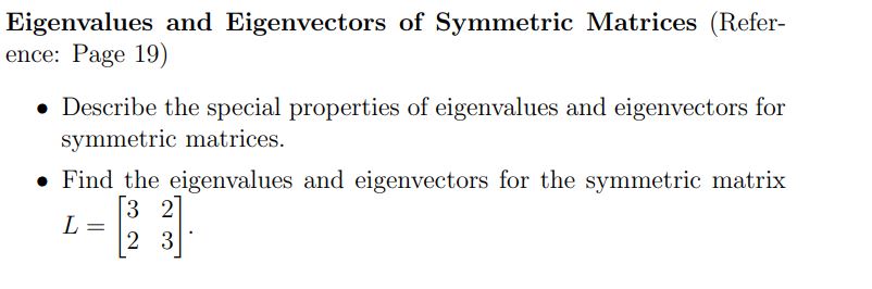 eigenvalues of symmetric matrices