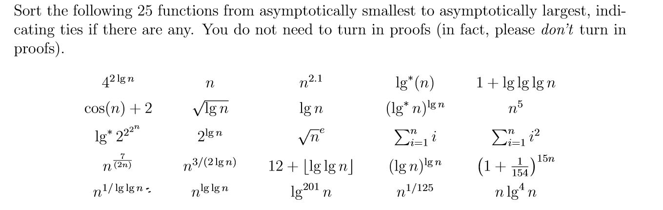 Which is asymptotically larger: lg(lg * n) or lg *(lg n)?