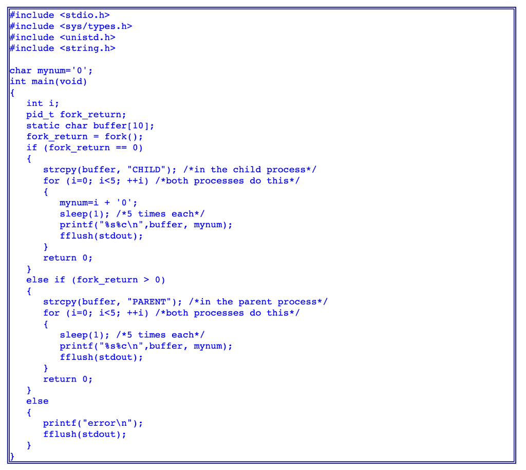 Solved Experiment with Forks Run the above code and
