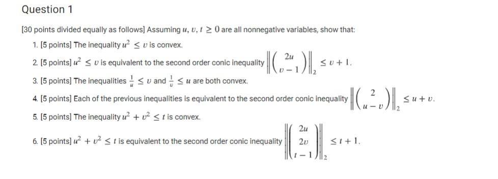 Solved Question 1 (30 points divided equally as follows] | Chegg.com