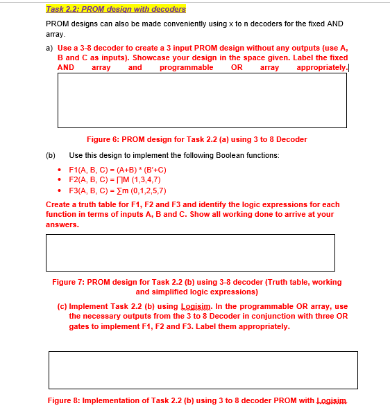 Solved Task 2.2: PROM design with decoders PROM designs can | Chegg.com