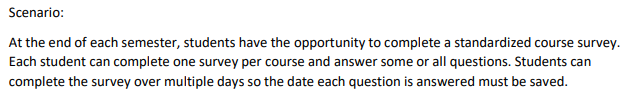Solved Scenario: At the end of each semester, students have | Chegg.com