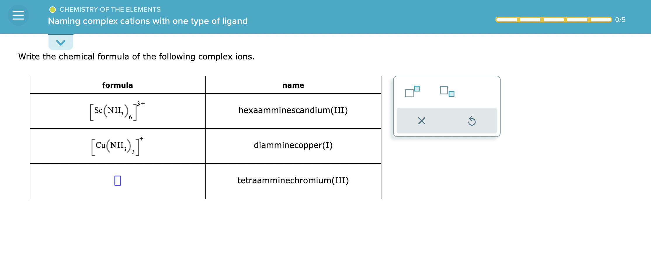 Solved Write the chemical formula of the following complex | Chegg.com