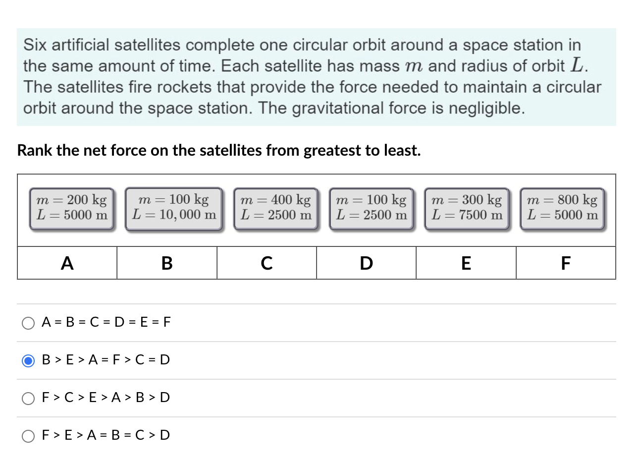 Solved Six Artificial Satellites Complete One Circular Orbit