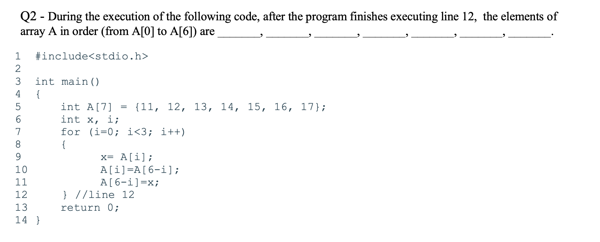 Solved Q2 - During the execution of the following code, | Chegg.com