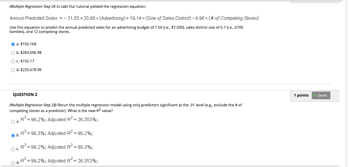 Solved Step 28 Rerun The Multiple Regression Model Using | Chegg.com