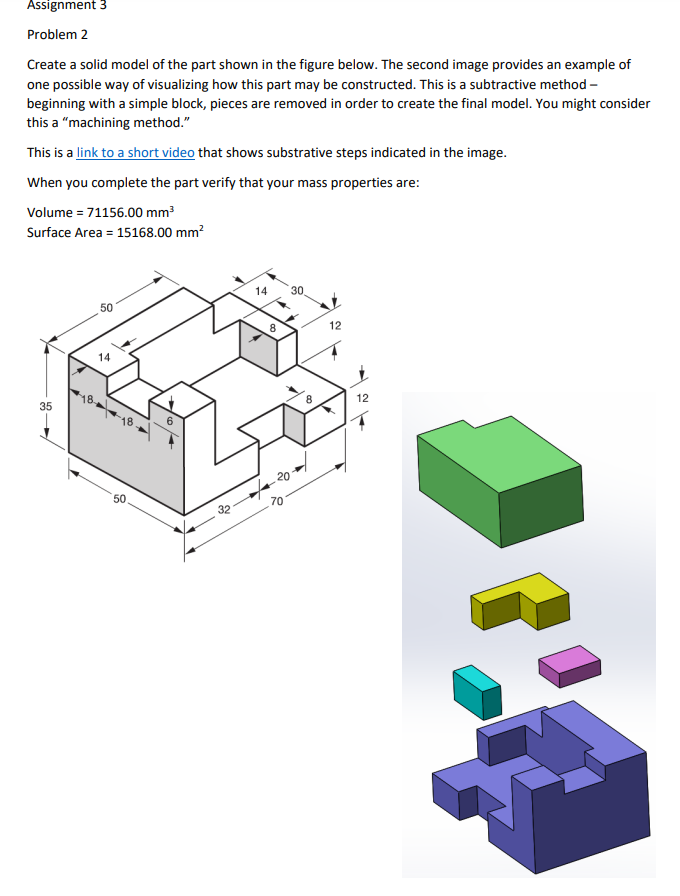 Solved Assignment 3 Problem 2 Create A Solid Model Of The | Chegg.com