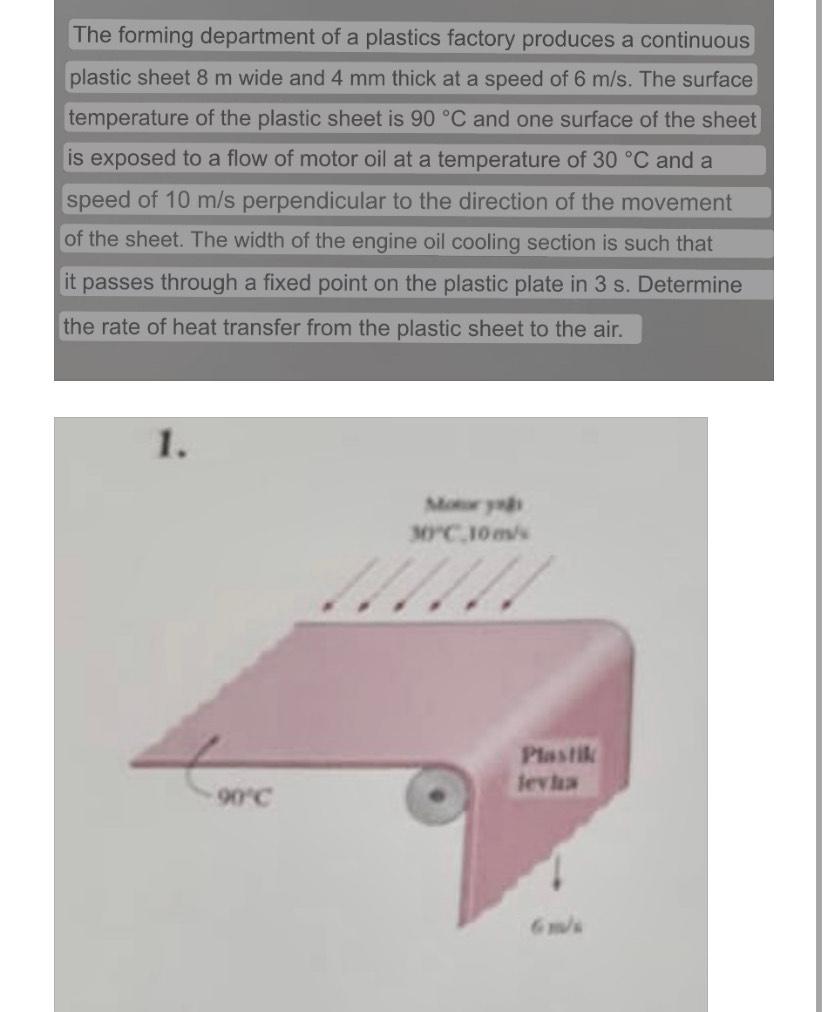 The forming department of a plastics factory produces a continuous plastic sheet \( 8 \mathrm{~m} \) wide and \( 4 \mathrm{~m