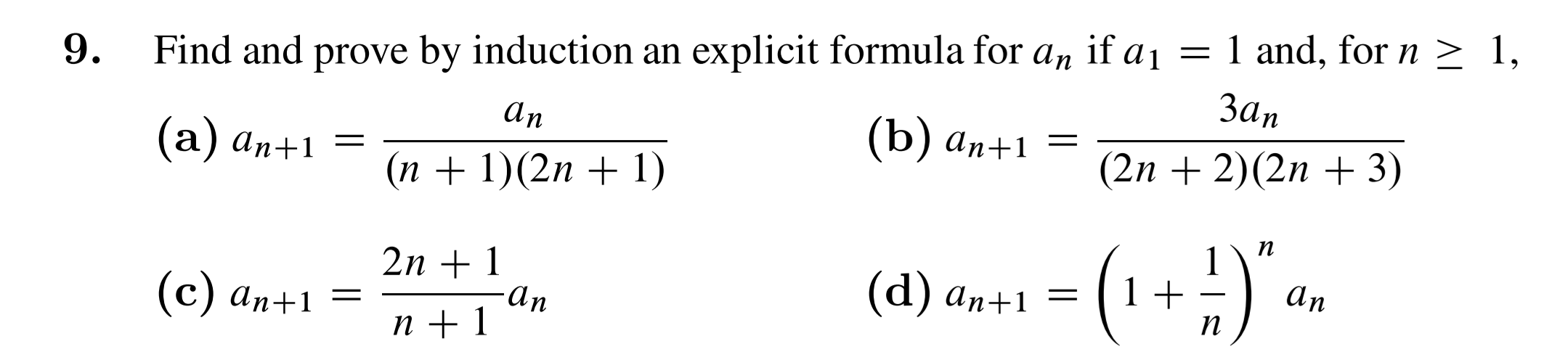 Solved 9 Find And Prove By Induction An Explicit Formula 6235