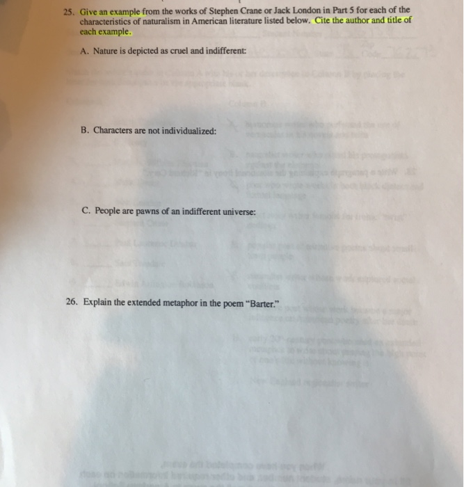 25. Give an example from the works of Stephen Crane | Chegg.com