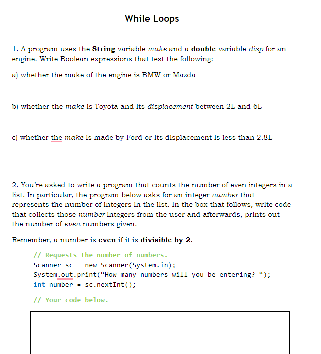 Solved While Loops 1. A program uses the String variable | Chegg.com