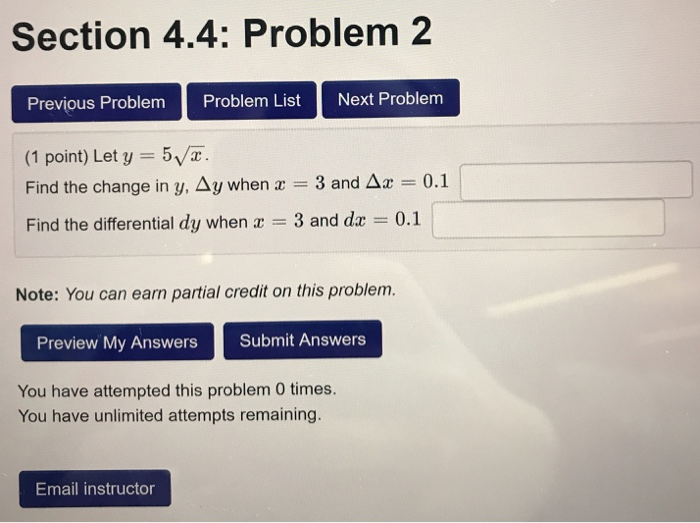 Solved Section 4.4: Problem 2 Previous Problem Problem List | Chegg.com