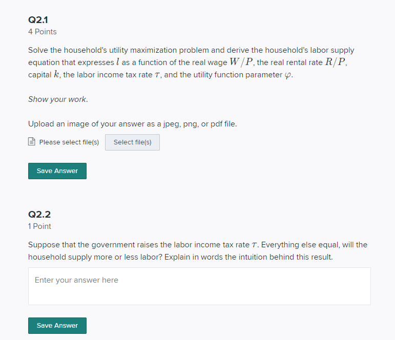 Solved Q1 Household Utility Maximization 6 Points A Chegg Com