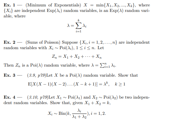 Solved Ex. 1− (minimum Of Exponentials) X=min{x1,x2,…,xk}, 