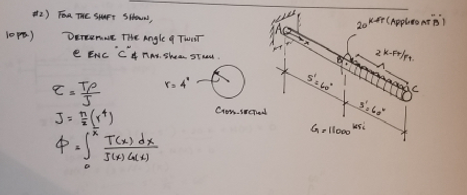 #2) FOR THE SHFt Situs, 2. Kft (Apple AT 11 lo pro) Detenne THC Angle Twist @ ENC C & Mar. Shear Stras. napontando 2K-Ft/ft.