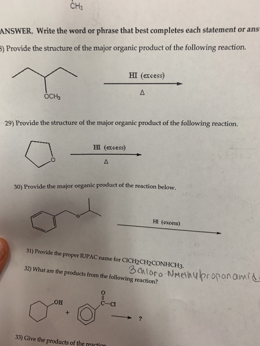 Solved CH3 ANSWER. Write the word or phrase that best | Chegg.com