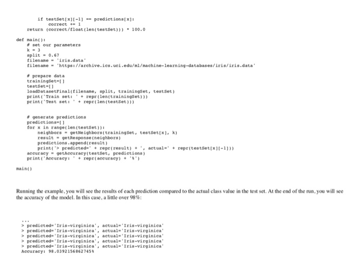 Questions for KNN in python)- Problem 1) a)-On | Chegg.com
