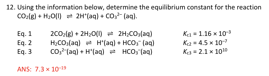 Solved 12. Using The Information Below, Determine The 