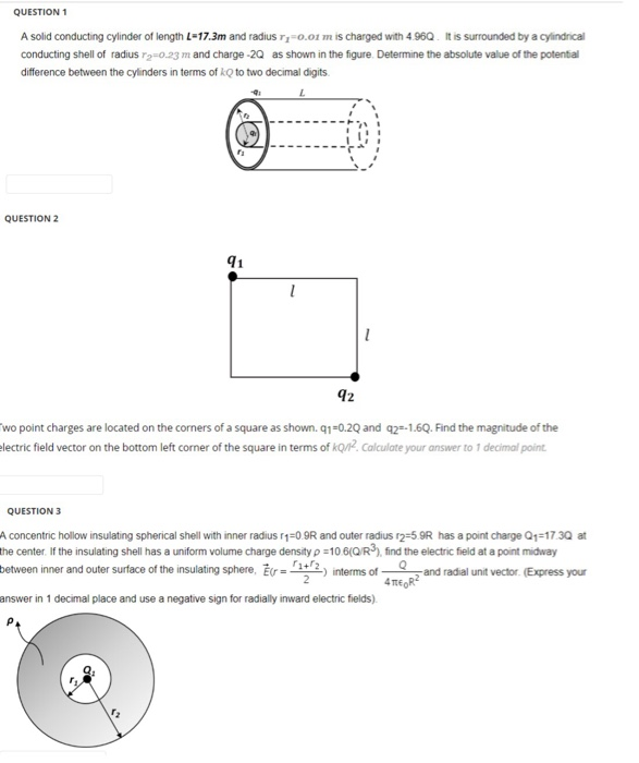 Solved ) QUESTION 1 A solid conducting cylinder of length | Chegg.com