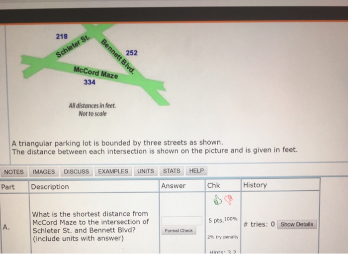 Solved A triangular parking lot is bounded by three