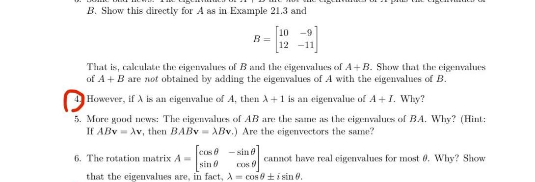 Solved B. Show This Directly For A As In Example 21.3 And B= | Chegg.com