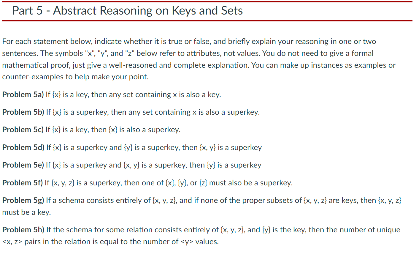 Solved For each statement below, indicate whether it is true | Chegg.com
