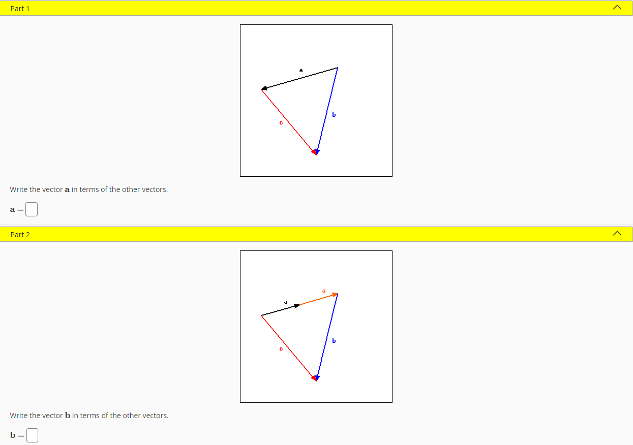 Solved Write the vector a in terms of the other vectors. a= | Chegg.com