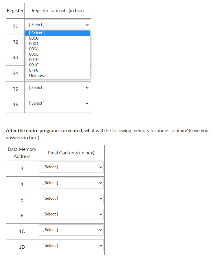 The following Simple Computer assembly program is