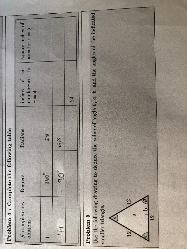 Solved Problem 4: Complete the following table # complete | Chegg.com