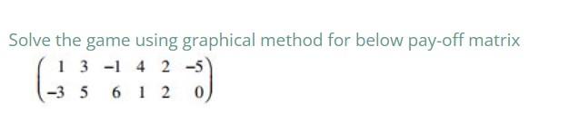 Solved Solve the game using graphical method for below | Chegg.com