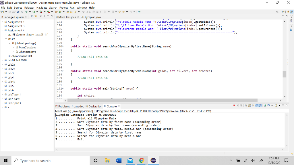 Solved how do i write a code to search for a participant | Chegg.com