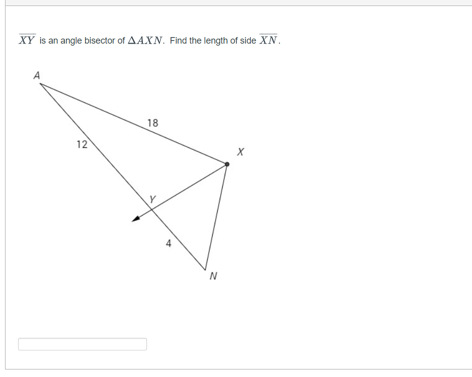 Solved XY is an angle bisector of ΔAXN. Find the length of