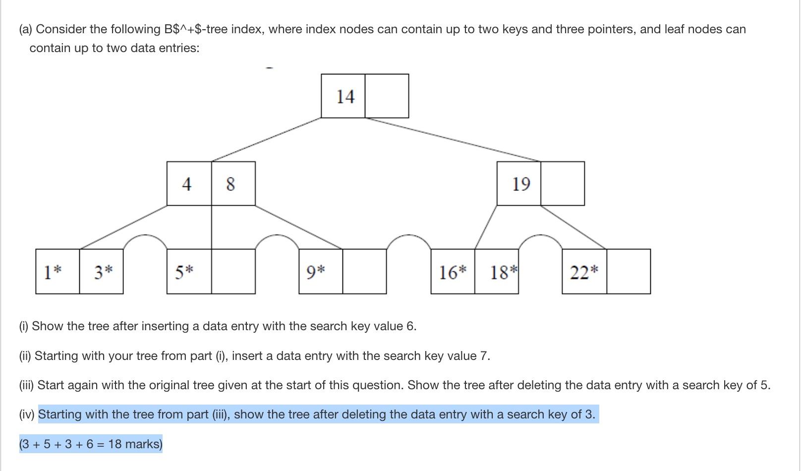 Solved (a) Consider The Following B$^+$-tree Index, Where | Chegg.com