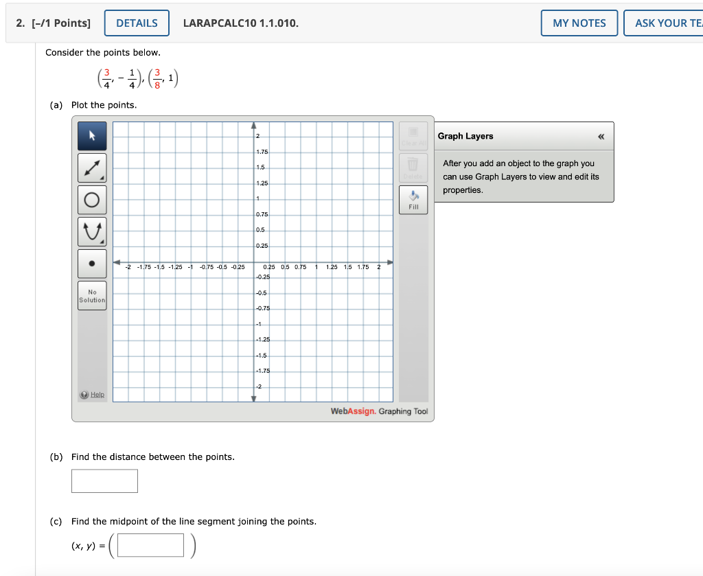 Solved Consider the points below. (43,−41),(83,1) (a) Plot | Chegg.com