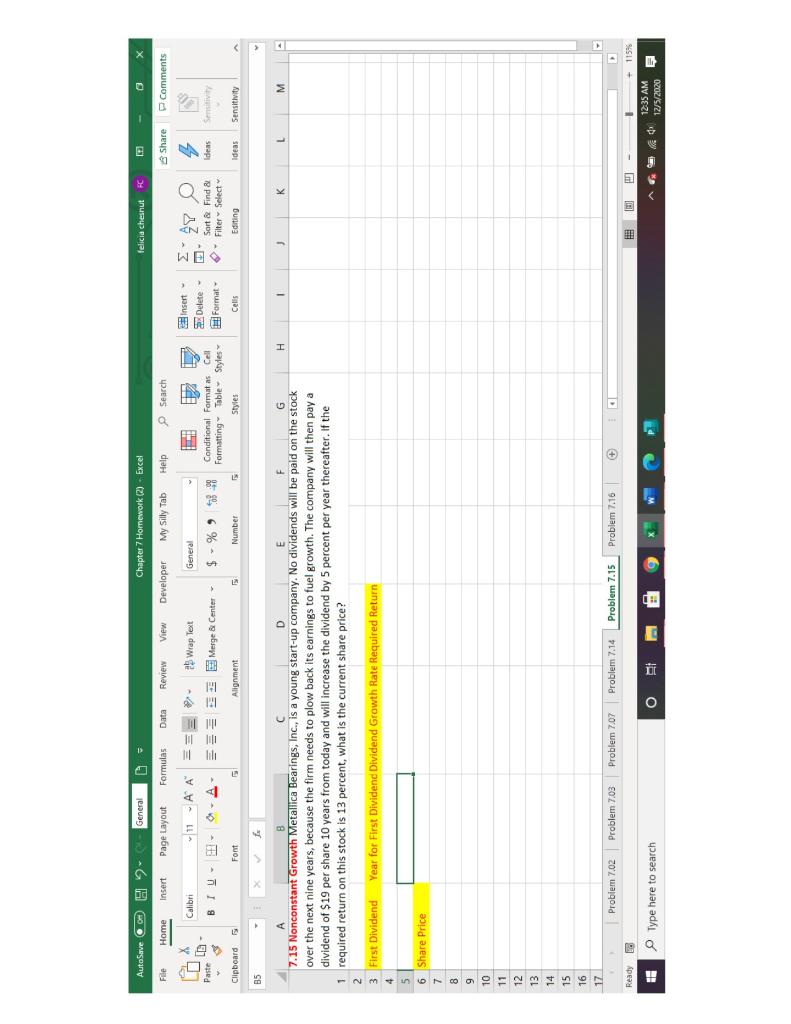 Solved AutoSave Of H2 General Chapter 7 Homework (2) - Excel | Chegg.com