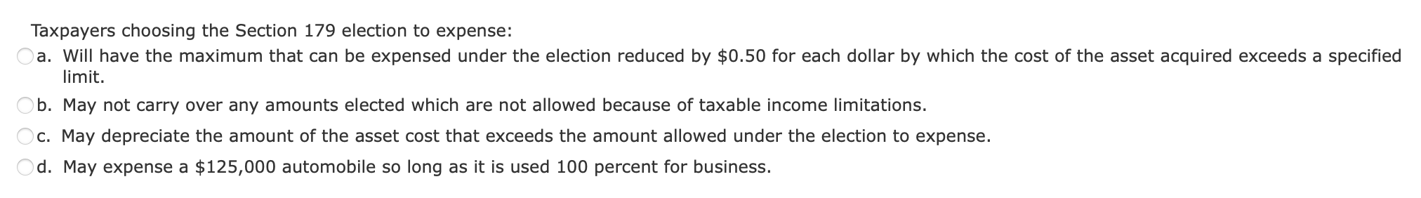 taxpayers choosing the section 179 election to expense