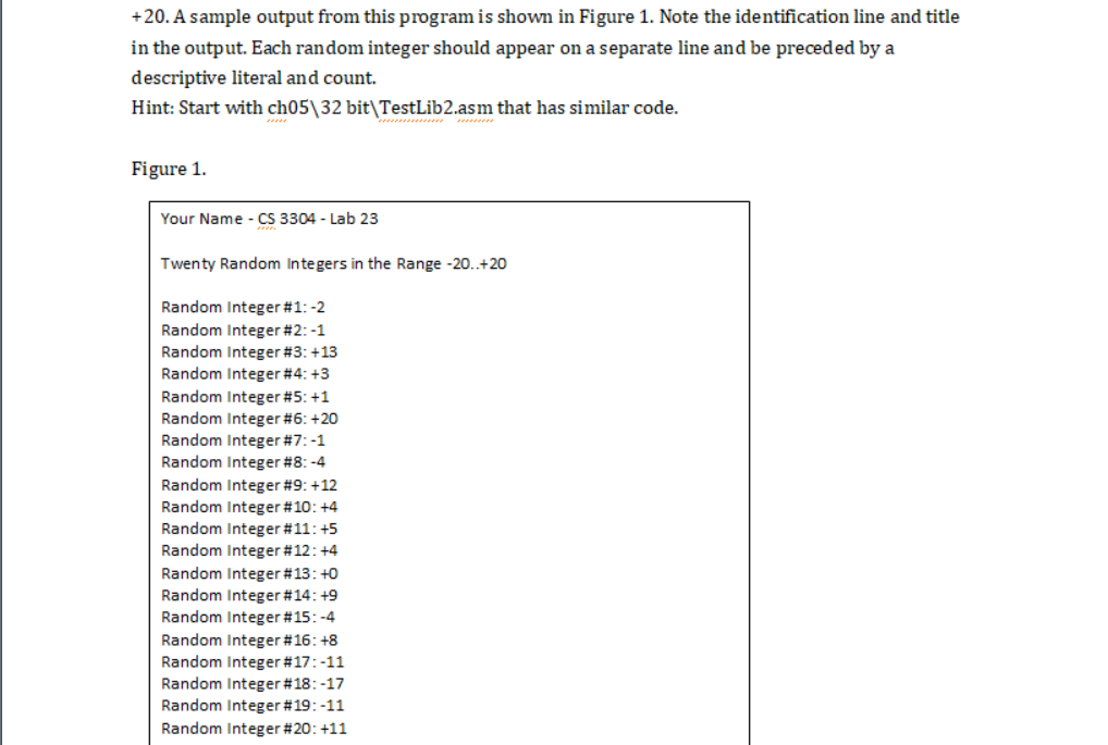 +20. A sample output from this program is shown in | Chegg.com