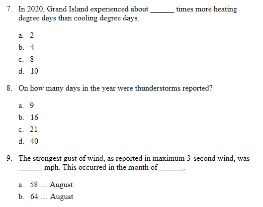 Solved Examine page 2 of the LCD, the Meteorological Data | Chegg.com